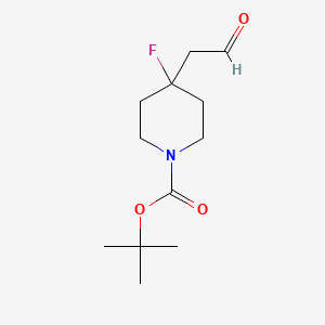 molecular formula C12H20FNO3 B14784385 tert-Butyl 4-fluoro-4-(2-oxoethyl)piperidine-1-carboxylate 