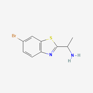 molecular formula C9H9BrN2S B14784443 1-(6-Bromo-1,3-benzothiazol-2-yl)ethanamine 