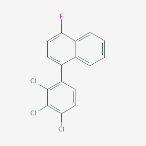 molecular formula C16H8Cl3F B14784466 1-Fluoro-4-(2,3,4-trichlorophenyl)naphthalene 