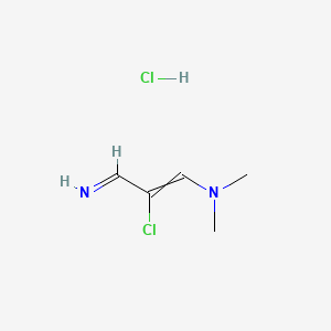 molecular formula C5H10Cl2N2 B14784479 2-chloro-3-imino-N,N-dimethylprop-1-en-1-amine;hydrochloride 