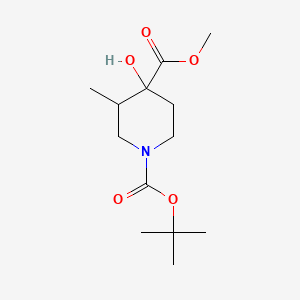 molecular formula C13H23NO5 B14784483 1-(tert-Butyl) 4-methyl 4-hydroxy-3-methylpiperidine-1,4-dicarboxylate 