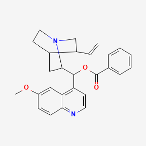 molecular formula C27H28N2O3 B14784502 [(R)-[(2S,4S,5R)-5-ethenyl-1-azabicyclo[2.2.2]octan-2-yl]-(6-methoxyquinolin-4-yl)methyl]benzoate 