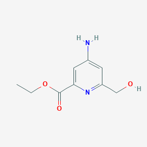 molecular formula C9H12N2O3 B14784508 Ethyl 4-amino-6-(hydroxymethyl)picolinate 