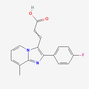 molecular formula C17H13FN2O2 B14784525 3-(2-(4-Fluorophenyl)-8-methylimidazo[1,2-a]pyridin-3-yl)acrylic acid 