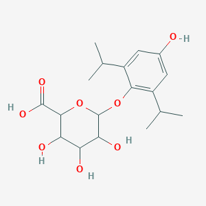 molecular formula C18H26O8 B14784526 3,4,5-Trihydroxy-6-[4-hydroxy-2,6-di(propan-2-yl)phenoxy]oxane-2-carboxylic acid 