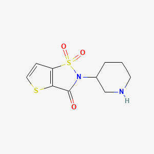 molecular formula C10H12N2O3S2 B1478453 2-(piperidin-3-yl)thieno[2,3-d]isothiazol-3(2H)-one 1,1-dioxide CAS No. 2098080-73-8
