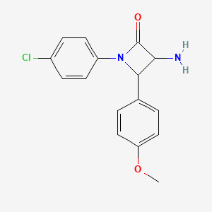 molecular formula C16H15ClN2O2 B14784564 3-Amino-1-(4-chlorophenyl)-4-(4-methoxyphenyl)azetidin-2-one 