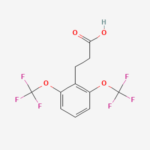 molecular formula C11H8F6O4 B14784592 (2,6-Bis(trifluoromethoxy)phenyl)propanoic acid 