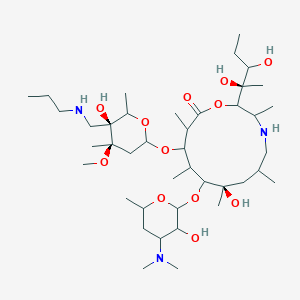 molecular formula C41H79N3O12 B14784599 (8R)-2-[(2R)-2,3-dihydroxypentan-2-yl]-9-[4-(dimethylamino)-3-hydroxy-6-methyloxan-2-yl]oxy-8-hydroxy-11-[(4R,5S)-5-hydroxy-4-methoxy-4,6-dimethyl-5-(propylaminomethyl)oxan-2-yl]oxy-3,6,8,10,12-pentamethyl-1-oxa-4-azacyclotridecan-13-one 