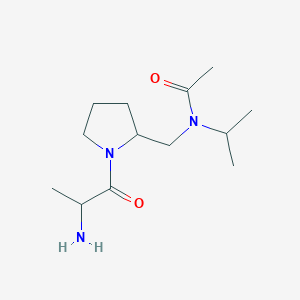 molecular formula C13H25N3O2 B14784604 N-[[1-(2-aminopropanoyl)pyrrolidin-2-yl]methyl]-N-propan-2-ylacetamide 