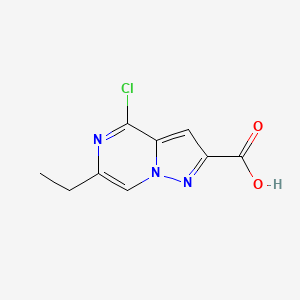 molecular formula C9H8ClN3O2 B1478461 4-Chloro-6-ethylpyrazolo[1,5-a]pyrazine-2-carboxylic acid CAS No. 2092064-86-1