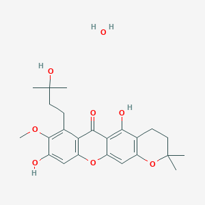 molecular formula C24H30O8 B14784610 2H,6H-Pyrano[3,2-b]xanthen-6-one,3,4-dihydro-5,9-dihydroxy-7-(3-hydroxy-3-methylbutyl)-8-methoxy-2,2-dimethyl- 