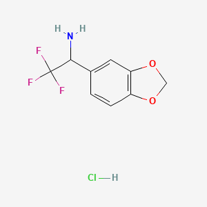 molecular formula C9H9ClF3NO2 B14784613 1-(1,3-Benzodioxol-5-yl)-2,2,2-trifluoroethanamine;hydrochloride 