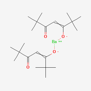 molecular formula C22H38BaO4 B14784616 Barium(2+);2,2,6,6-tetramethyl-5-oxohept-3-en-3-olate 