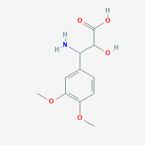 molecular formula C11H15NO5 B14784647 3-Amino-3-(3,4-dimethoxyphenyl)-2-hydroxypropanoic acid 