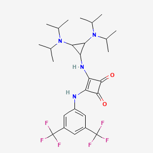 molecular formula C27H36F6N4O2 B14784673 3-((2,3-Bis(diisopropylamino)cyclopropyl)amino)-4-((3,5-bis(trifluoromethyl)phenyl)amino)cyclobut-3-ene-1,2-dione 