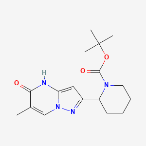 molecular formula C17H24N4O3 B14784679 tert-butyl 2-(6-methyl-5-oxo-4H-pyrazolo[1,5-a]pyrimidin-2-yl)piperidine-1-carboxylate 