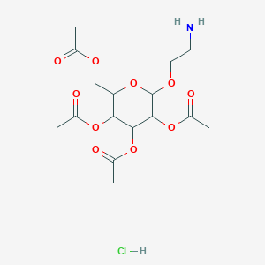 [3,4,5-Triacetyloxy-6-(2-aminoethoxy)oxan-2-yl]methyl acetate;hydrochloride