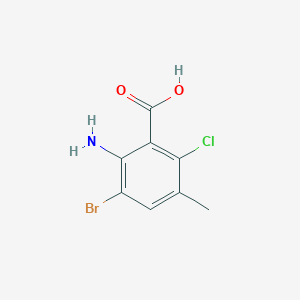 molecular formula C8H7BrClNO2 B14784777 2-Amino-3-bromo-6-chloro-5-methylbenzoic acid 