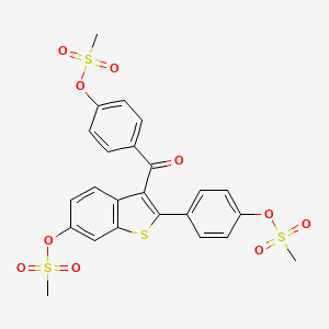 3-[4-(Methanesulfonyloxy)benzoyl]-2-[4-(methanesulfonyloxy)phenyl]-1-benzothiophen-6-yl methanesulfonate