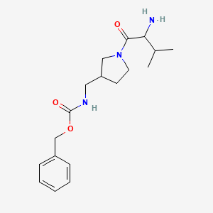 molecular formula C18H27N3O3 B14784844 benzyl N-[[1-(2-amino-3-methylbutanoyl)pyrrolidin-3-yl]methyl]carbamate 