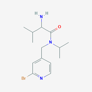 molecular formula C14H22BrN3O B14784865 2-amino-N-[(2-bromopyridin-4-yl)methyl]-3-methyl-N-propan-2-ylbutanamide 