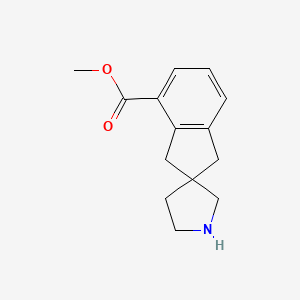 molecular formula C14H17NO2 B14784866 Methyl 1,3-dihydrospiro[indene-2,3'-pyrrolidine]-4-carboxylate 