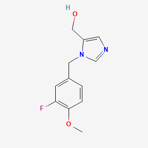 molecular formula C12H13FN2O2 B1478492 (1-(3-fluoro-4-methoxybenzyl)-1H-imidazol-5-yl)methanol CAS No. 2098096-74-1