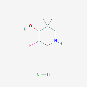 molecular formula C7H15ClFNO B14784991 trans-3,3-Dimethyl-5-fluoro-4-hydroxypiperidine hydrochloride 