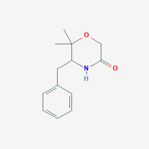 molecular formula C13H17NO2 B14785008 (5S)-6,6-diMethyl-5-(phenylMethyl)-3-Morpholinone 