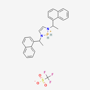 molecular formula C27H26F3N2O3PS B14785024 2,3-Dihydro-1,3-bis[(1S)-1-(1-naphthalenyl)ethyl]-1H-1,3,2-diazaphosphol-2-ium trifluoromethanesulfonate 