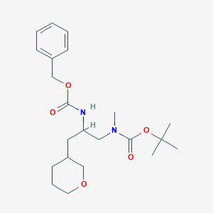 molecular formula C22H34N2O5 B14785026 tert-butyl N-methyl-N-[3-(oxan-3-yl)-2-(phenylmethoxycarbonylamino)propyl]carbamate 