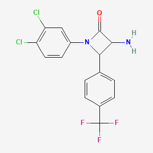 molecular formula C16H11Cl2F3N2O B14785041 3-Amino-1-(3,4-dichlorophenyl)-4-(4-(trifluoromethyl)phenyl)azetidin-2-one 