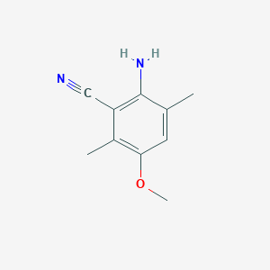 molecular formula C10H12N2O B14785080 Benzonitrile, 2-amino-5-methoxy-3,6-dimethyl- 