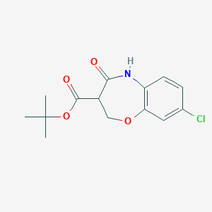 molecular formula C14H16ClNO4 B14785098 tert-butyl 8-chloro-4-oxo-3,5-dihydro-2H-1,5-benzoxazepine-3-carboxylate 