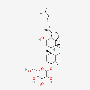 molecular formula C36H60O7 B14785310 2-(hydroxymethyl)-6-[[(8R,10R,14R)-12-hydroxy-4,4,8,10,14-pentamethyl-17-(6-methylhepta-1,5-dien-2-yl)-2,3,5,6,7,9,11,12,13,15,16,17-dodecahydro-1H-cyclopenta[a]phenanthren-3-yl]oxy]oxane-3,4,5-triol 