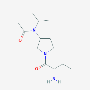 molecular formula C14H27N3O2 B14785323 N-[1-(2-amino-3-methylbutanoyl)pyrrolidin-3-yl]-N-propan-2-ylacetamide 