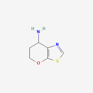 molecular formula C6H8N2OS B14785332 6,7-Dihydro-5H-pyrano[3,2-d]thiazol-7-amine 