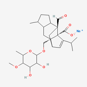 molecular formula C27H39NaO8 B14785368 sodium;(1R,2S,9S)-2-[(3,4-dihydroxy-5-methoxy-6-methyloxan-2-yl)oxymethyl]-9-formyl-5-methyl-13-propan-2-yltetracyclo[7.4.0.02,11.04,8]tridec-12-ene-1-carboxylate 