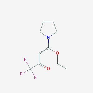 molecular formula C10H14F3NO2 B14785378 4-ethoxy-1,1,1-trifluoro-4-pyrrolidin-1-ylbut-3-en-2-one 