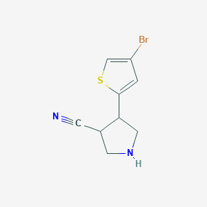 molecular formula C9H9BrN2S B1478539 4-(4-Bromothiophen-2-yl)pyrrolidine-3-carbonitrile CAS No. 1366872-64-1