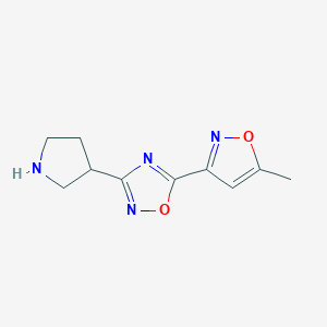 molecular formula C10H12N4O2 B1478540 5-(5-Methylisoxazol-3-yl)-3-(pyrrolidin-3-yl)-1,2,4-oxadiazole CAS No. 2098041-83-7