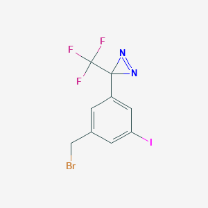 molecular formula C9H5BrF3IN2 B14785408 3-[3-(Bromomethyl)-5-iodophenyl]-3-(trifluoromethyl)-3H-diazirine 