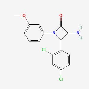 molecular formula C16H14Cl2N2O2 B14785419 3-Amino-4-(2,4-dichlorophenyl)-1-(3-methoxyphenyl)azetidin-2-one 