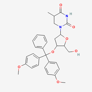 molecular formula C31H34N2O7 B14785432 1-[4-[Bis(4-methoxyphenyl)-phenylmethoxy]-5-(hydroxymethyl)oxolan-2-yl]-5-methyl-1,3-diazinane-2,4-dione 