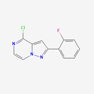 molecular formula C12H7ClFN3 B1478546 4-Chloro-2-(2-fluorophenyl)pyrazolo[1,5-a]pyrazine CAS No. 2098051-97-7