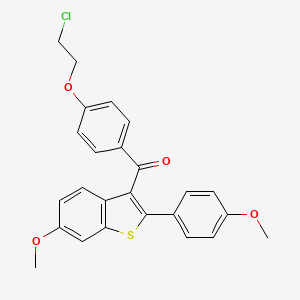 molecular formula C25H21ClO4S B14785493 [4-(2-Chloroethoxy)phenyl][6-methoxy-2-(4-methoxyphenyl)-1-benzothiophen-3-yl]methanone 