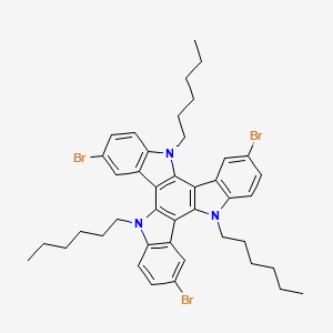 5,14,23-tribromo-9,18,27-trihexyl-9,18,27-triazaheptacyclo[18.7.0.02,10.03,8.011,19.012,17.021,26]heptacosa-1(20),2(10),3(8),4,6,11(19),12(17),13,15,21(26),22,24-dodecaene