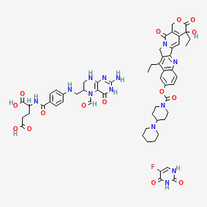 2-[[4-[(2-amino-5-formyl-4-oxo-3,6,7,8-tetrahydropteridin-6-yl)methylamino]benzoyl]amino]pentanedioic acid;(10,19-diethyl-19-hydroxy-14,18-dioxo-17-oxa-3,13-diazapentacyclo[11.8.0.02,11.04,9.015,20]henicosa-1(21),2,4(9),5,7,10,15(20)-heptaen-7-yl) 4-piperidin-1-ylpiperidine-1-carboxylate;5-fluoro-1H-pyrimidine-2,4-dione