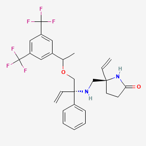 (5R)-5-[[[(2S)-1-[1-[3,5-bis(trifluoromethyl)phenyl]ethoxy]-2-phenylbut-3-en-2-yl]amino]methyl]-5-ethenylpyrrolidin-2-one